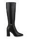 Synthetic Leather High Heel Women's Boots Black