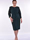 Midi Dress with 3/4 Sleeve Green