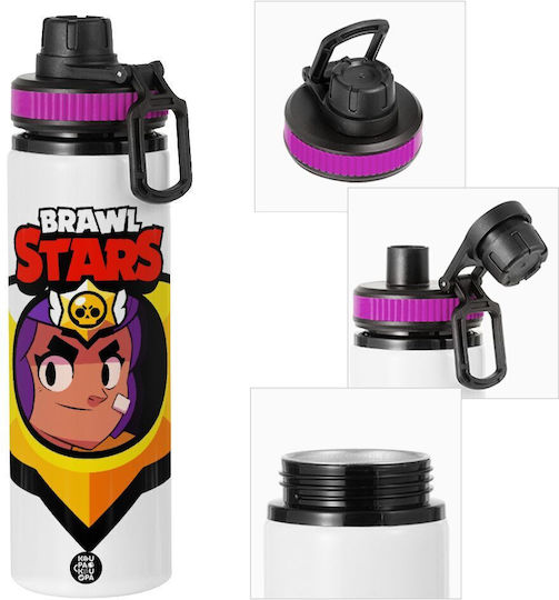 Koupakoupa Brawl Stars Shelly Kids Water Bottle Made of Aluminium Brawl Stars with Screw-on Cap Non Spill Multicolour 850ml
