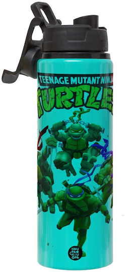 Koupakoupa Ninja Turtles Kinder Trinkflasche Aluminium mit Schraubverschluss Auslaufsicher 850ml