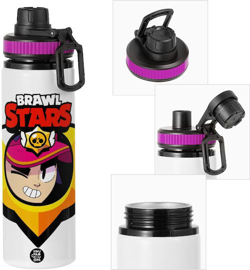 Koupakoupa Brawl Stars Fang Kids Water Bottle Made of Aluminium with Screw-on Cap Non Spill Multicolour 850ml