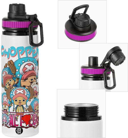 Koupakoupa Chopper One Piece Kids Water Bottle Made of Aluminium One Piece with Screw-on Cap Non Spill Multicolour 850ml
