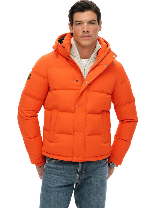 Superdry Everest Short Geacă Puffer Portocalie