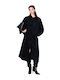 Wolle Damen Schwarz Mantel