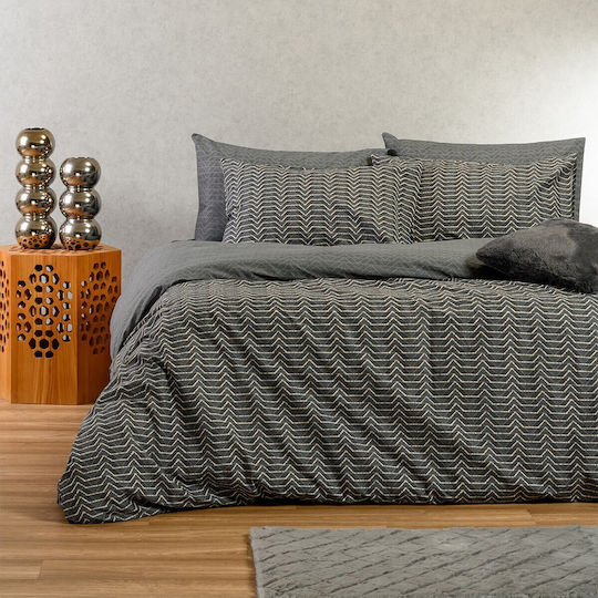 Melinen Duvet Cover Cotton Queen 225x245 Paris Anthracite