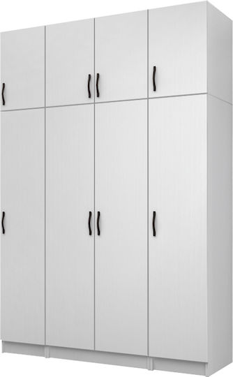 Four Door with Loft Vivian 160x51.8x240cm White
