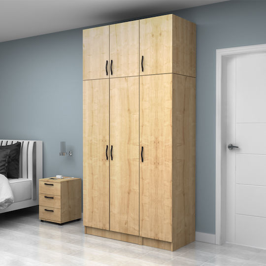 Triple Door with Loft Vivian 120x51.8x240cm Natural Beech