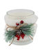 Atmosphera Christmas Glass Candlestick White Xmas 8x7.3cm
