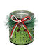 Atmosphera Weihnachtskerzen Glas Grünes Xmas 9x8cm