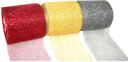 Glitter Netzband 10cm 20m N14004 Grau-Silber
