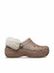 Crocs Crocs Damen Holzschuhe mit Pelz Beigefarbe