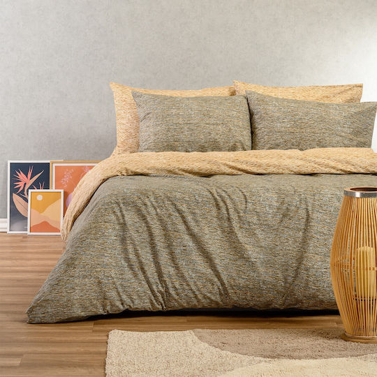Melinen Set Cearșafuri cu Elastic 160x200+32cm. Rafaelo Bej 4buc