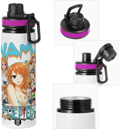 Nami One Piece Metal Water Bottle Aluminium Safety Cap 850ml