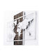 Wallity 3D Mixed Art Λευκό από Ξύλο 85x58cm
