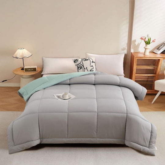 Homeone Bettdecke Großes Doppelbett 220x240cm Light Grey - Pistachio