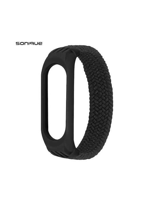 Sonique Armband Stoff Schwarz (Xiaomi Mi Band 3/4/5/6)