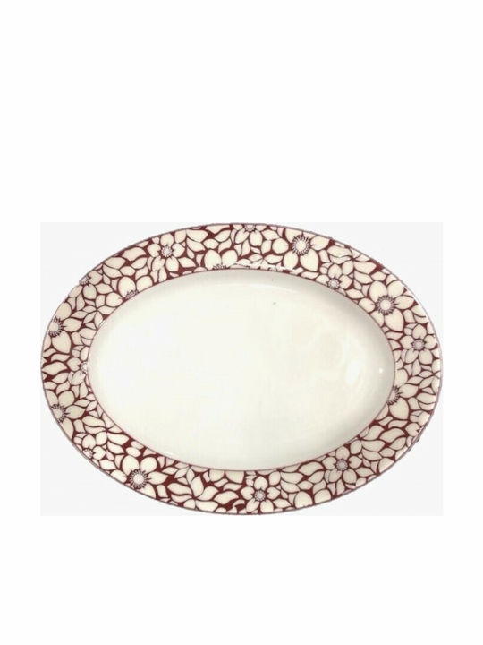 AB Servierplatte Oval aus Porzellan Weiß 31x22cm 1Stück