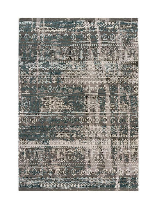 Beauty Home Rechteckiger Grauer / Petrol Wohnzimmer Teppich 160x230cm