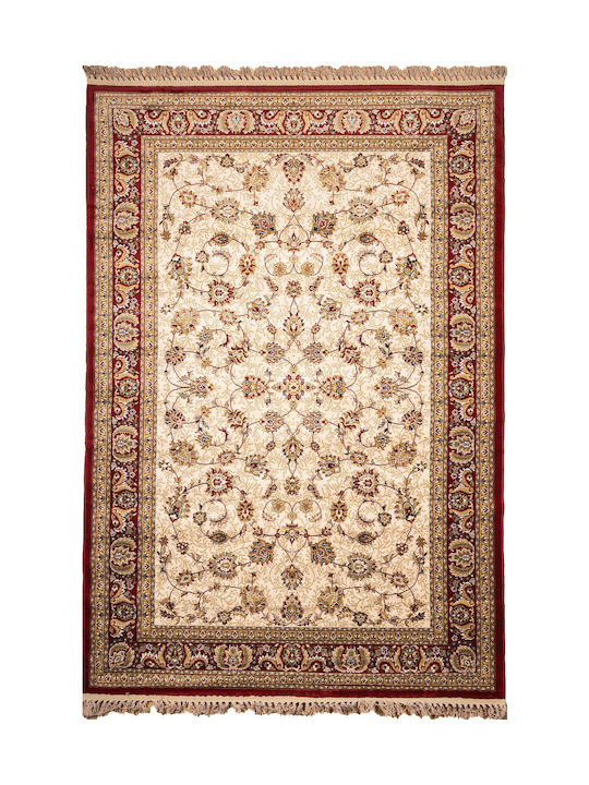 Klonaras Orian 170 Teppich Rechteckig Synthetisch,Polyester/Cotton/Leather Cream Red