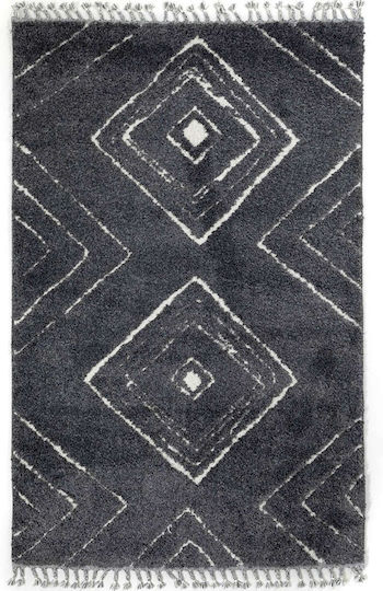 Ezzo Soffice B378AX2 Χαλί Ορθογώνιο Shaggy με Κρόσια Anthracite 160x230cm