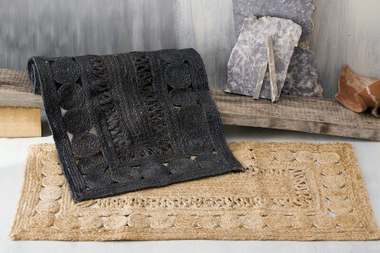 Rythmos Tahoe Teppich Rechteckig Sommer aus Jute Schwarz