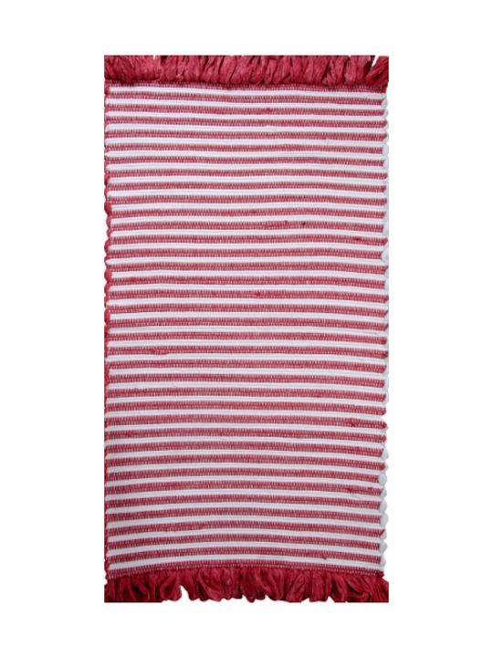 Klonaras Bolzano Handmade Rug Rectangular Cotton with Fringes Burgundy
