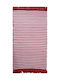 Klonaras Bolzano Handmade Rug Rectangular Cotton with Fringes Burgundy