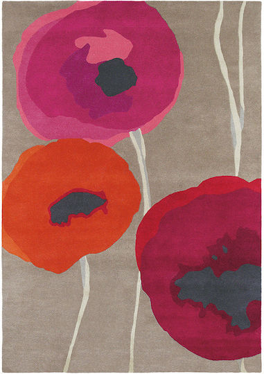 Sanderson Poppies Χειροποίητο Χαλί Ορθογώνιο Red / Orange 250x350cm