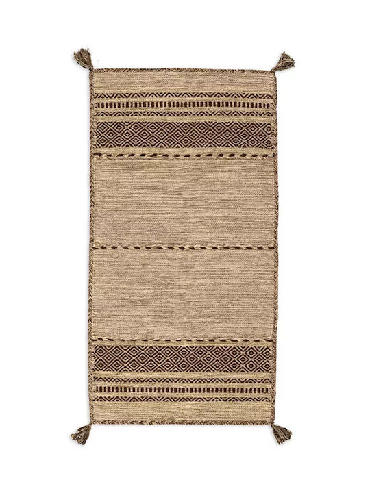 Koulis Carpets Mykonos Χαλί Ορθογώνιο Καλοκαιρινό Βαμβακερό Μπεζ 67x140cm