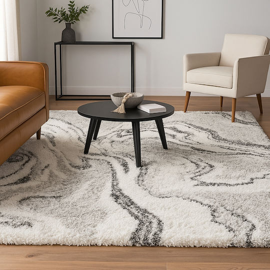 Saray Home Moroccan Abstract Χαλί Ορθογώνιο Shaggy Ιβουάρ / Γκρι 240x300cm