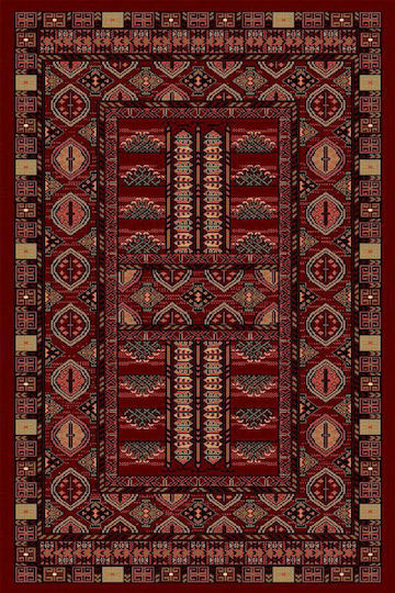 Newplan Persia 315 Teppich Rechteckig Synthetisch,Polyester/Cotton/Leather mit Fransen Burgundy