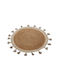 Espiel Seagrass Teppich Rund Sommer aus Jute mit Fransen Beige