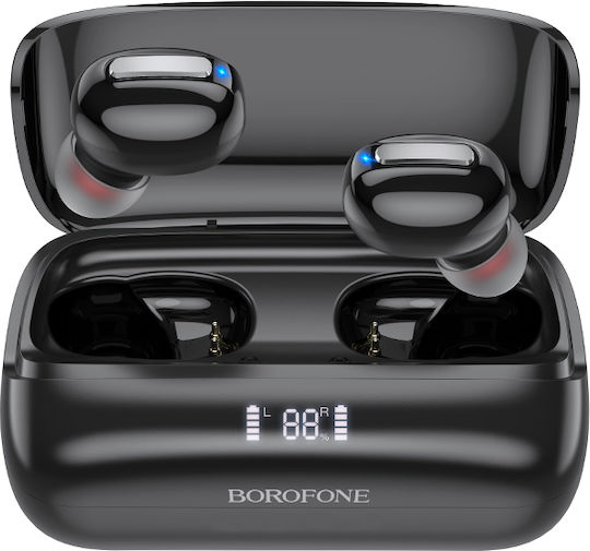 Borofone BE55 Perfect In-ear Bluetooth Handsfree Ακουστικά με Θήκη Φόρτισης Μαύρα