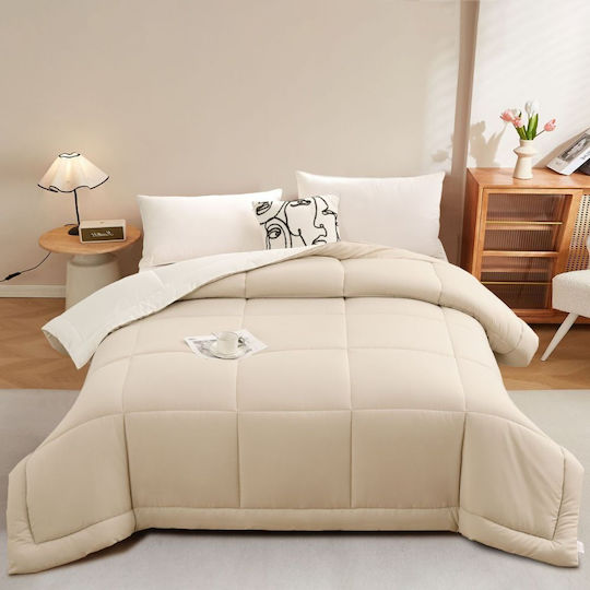 Homeone Πάπλωμα Μονό 160x220εκ. Κρεμ - Ιβουαρ
