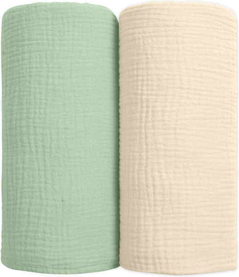 Kidizi Swaddle Blanket Verde 100x100εκ. 2buc