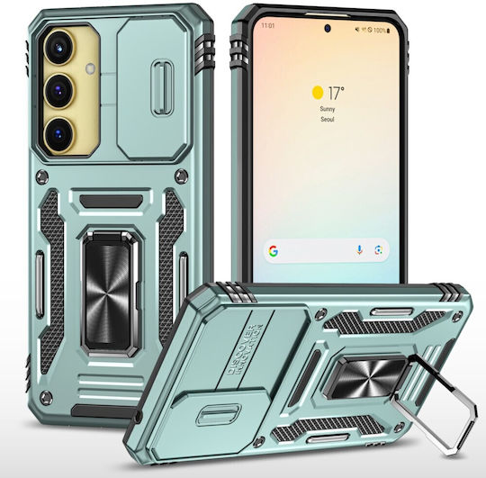 Forcell Back Cover Plastic / Tempered Glass Green (Galaxy A35Oppo A55 5G)