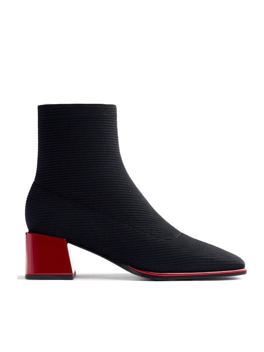 Ghete Dama Ankle Boots cu Toc Mediu Negre