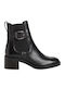 Leder Stiefeletten Damen Schwarz