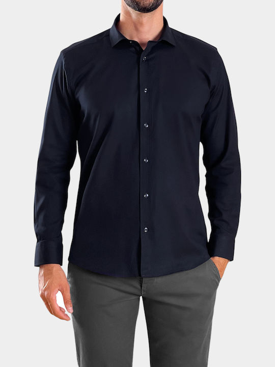 3Guys Long-sleeved Cotton Shirt Blue Navy