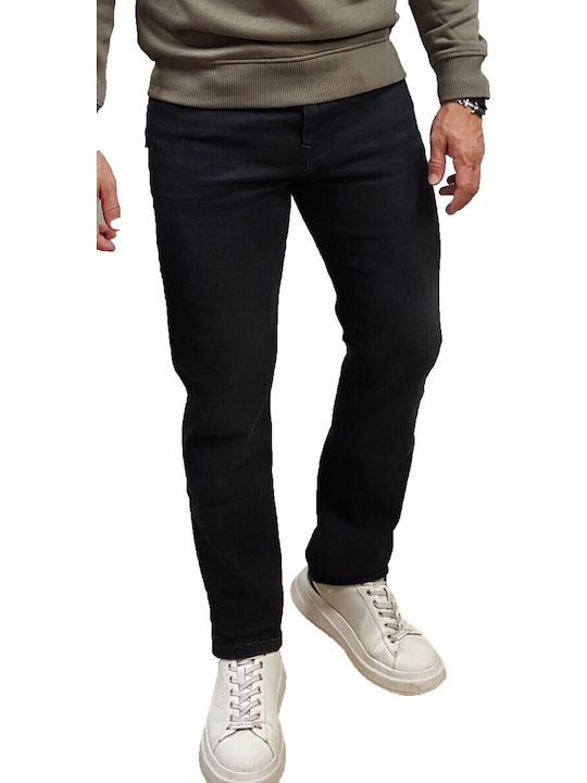 Trousers in Slim Fit Washed Black