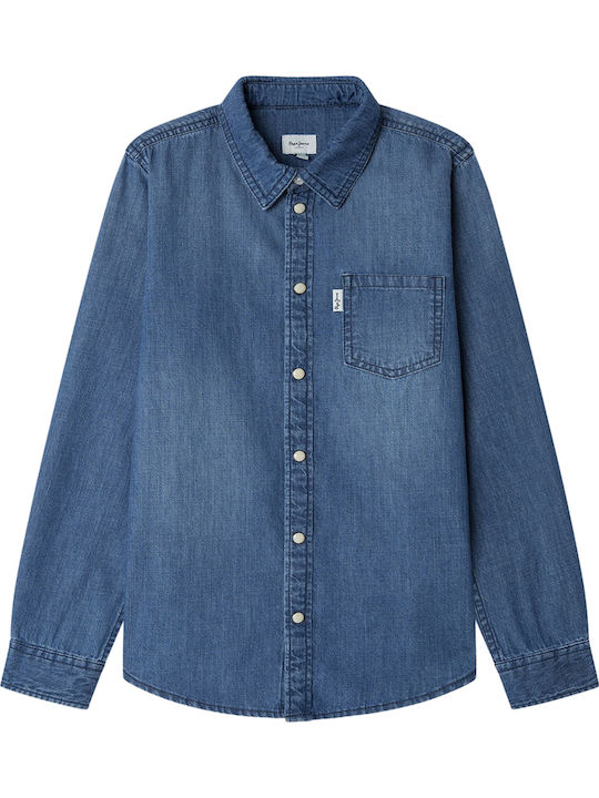 Pepe Jeans Kids Shirt Long Sleeve Denim Portez