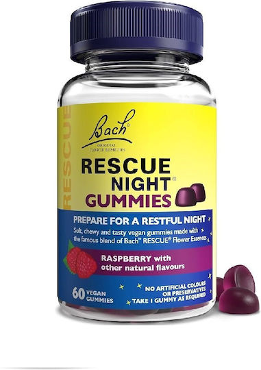 Bach Rescue Night Gummies Anxiety & Sleep Supplement 60 jelly beans Berry