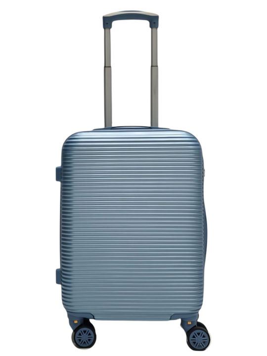 Cabin Hard Light Blue Travel Suitcase with 4 Wheels Height 55cm