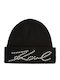 K Signature Beanie Unisex Beanie Knitted in Black color