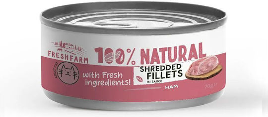 Fresh Farm Wet Food for Adult Cats with Ham, Meat, Fish and Salmon Grain-Free 70gr