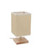 Keskor Wood Table Lamp for Socket E27 with Beige Shade