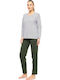 Pink Label Winter Women's Pyjama Set Green