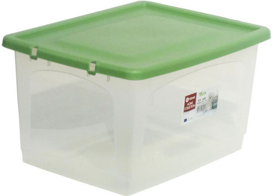 Viomes Kunststoff Aufbewahrungsbox mit Rollen und Deckel 39x30x21cm 1Stück