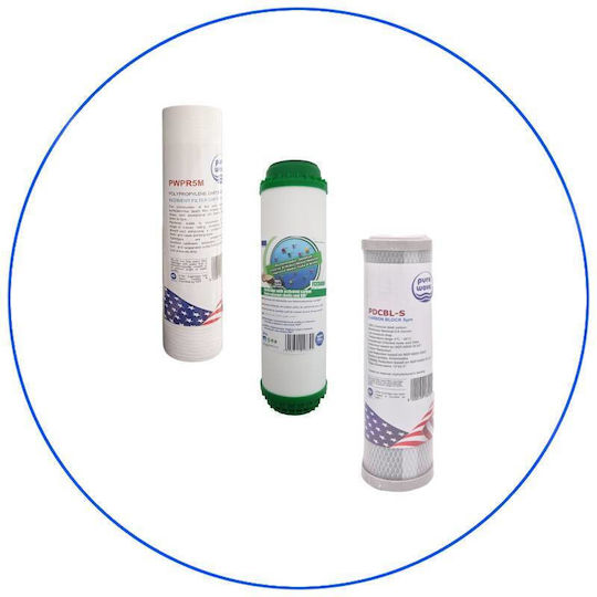 Water Filter Replacement for Faucet made of Activated Carbon 10" 5 μm 3pcs