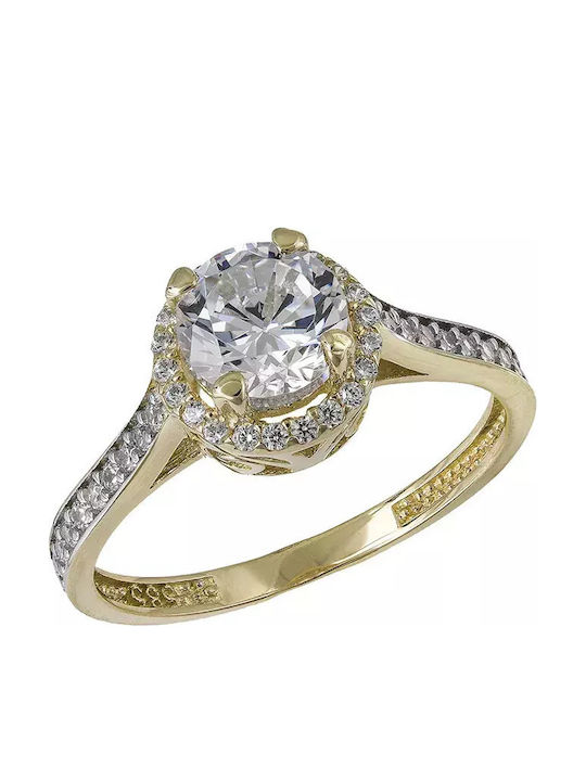 Ring with Zircon made of Gold 14K